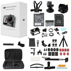 DJI Osmo Action 4 Waterproof Action Camera Bundle, 1/1.3" Sensor, 4K/1