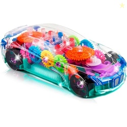 ArtCreativity Light Up Transparent Sensory Car Toy for Kids, 1PC, Bump