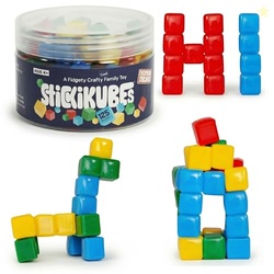 KOMARC GAMES StickiKubes - Mini STEM Building Blocks that Stick to Any