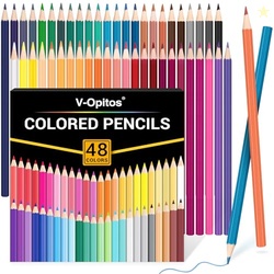 V-Opitos 48 Pack Colored Pencils Set, Pre-sharpened Coloring Pencils f
