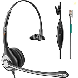 Wantek Corded Telephone Headset Mono w/Noise Canceling Mic Compatible 