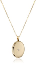 Amazon Essentials 14k Gold-Filled Polished Oval Pendant Locket Necklac