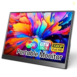 WCV Portable Monitor 15.6 Inch 1080P USB-C HDMI Ultra-Slim Travel Moni