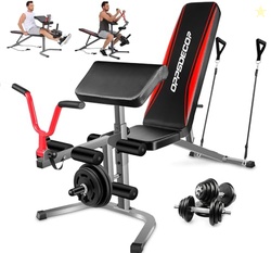 OPPSDECOR Adjustable Weight Bench Set with Leg Extension & Leg Curl, 9