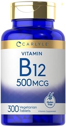Carlyle Vitamin B-12 500mcg | 300 Tablets | Vegetarian, Non-GMO, Glute