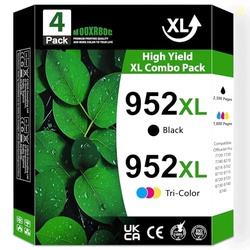 Mooxrbog 952XL Ink Cartridges High Yield (4-Pack, Black/Cyan/Magenta/Y