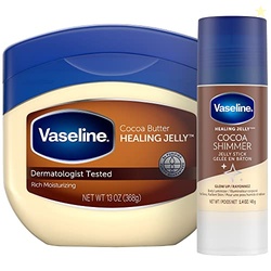 Vaseline Rich Moisturizing Healing Jelly Cocoa Butter, 13 oz Bundled w