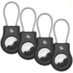 AirTag Holder 4 Pack - Air tag Lock Case with Wire Cable Compatible wi