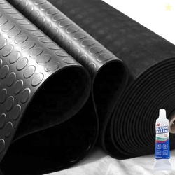 ZERITO Heavy Duty Coin-Grip Rubber Flooring Roll, 4' x 8', 1/8" Thick,
