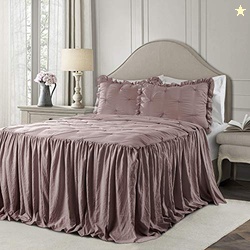 Lush Decor Ravello Pintuck Ruffle Skirt Bedspread Set - Luxe 3 Piece R
