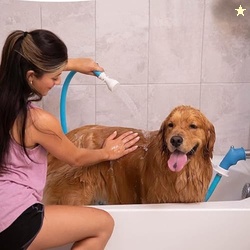 Rinseroo Slip-On Bathtub Faucet Sprayer Attachment. Ultra-Flex Dog Sho