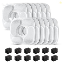 24 Pcs Cat Water Fountain Filter,12 Pack Filters & 12 Pack Pre-Filter 