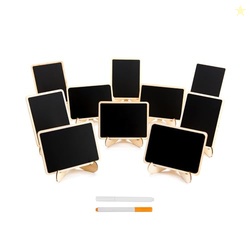 DSTELIN 10 Pack Mini Chalkboards Signs with Easel Stand, Small Rectang