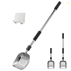Depets Cat Litter Scoop, Metal Litter Scooper with Deep Shovel, Detach