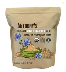 Anthony's Organic Golden Flaxseed Meal, 1.5 lb, Gluten Free, Non-GMO, 