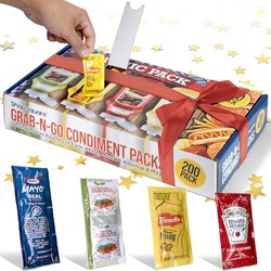 Grab-n-Go Condiment Packs - 50 Single Serve Pouches of Each: Ketchup, 