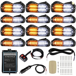 LINKITOM 12pcs Ultra Slim Sync Feature Surface Mount LED Emergency Bea