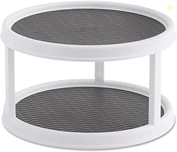 Copco Non-Skid Turntable 2-Tier, 12-Inch, Durable & Easy Clean, White/
