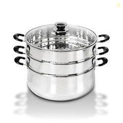 Concord 30 CM Stainless Steel 3 Tier Steamer Pot Steaming Cookware - T
