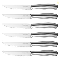 isheTao Steak Knife Set of 6, 4.5 inches Dishwasher Safe High Carbon S