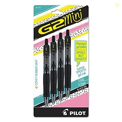 Pilot G2 Mini Gel Pen, Retractable, Fine 0.7 Mm, Black Ink, Black Barr
