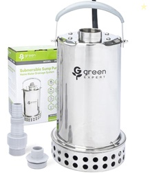 Green Expert 1HP Submersible Sump Pump, 4000GPH Full 304 Stainless Ste