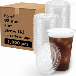 Karat C-KC626TS 98mm Diameter Flat Lids for Karat Cold Cups, Case of 1