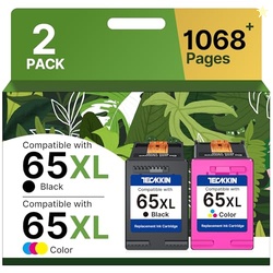 TECKKIN 65XL Ink Cartridge Black/Color Combo Pack High Yield Replaceme