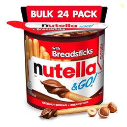 Nutella & GO! Chocolate Hazelnut Spread with Cocoa + Breadsticks, 24 B