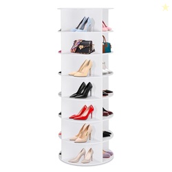 FWTI DEAL 7 Tier Rotating Shoe Rack Tower, 360 Spinning Display Rack, 