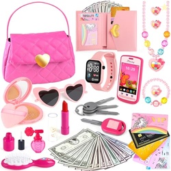 Kids Play Purse for Little Girls Toddlers, Toy Purse with Accessories,