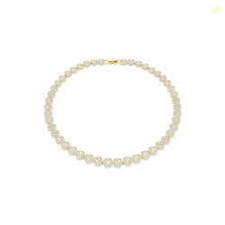 Swarovski UNA Angelic Tennis Necklace, Round Cut, Clear, Gold-Tone Fin