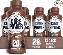 Core Power Protein Shake Chocolate, 26g Bottle, 14oz, 12 Pack