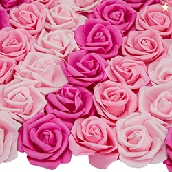 Bright Creations Artificial Flowers Foam Rose Heads - 3 x 1.2 in, Mixe