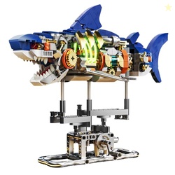 INSOON Mechanical Shark Building Set with LED Light, 687 PCS Interacti