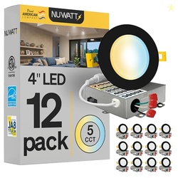 NUWATT 12 Pack, 4 Inch Recessed Lighting LED, Selectable CCT 2700K/300