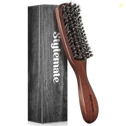 STYLEMATE Boar Bristle Hair Brush for Men, Slick Back Mens Hair Brush 