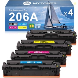MYTONER 206A Toner Cartridges 4 Pack (with Chip) Compatible Replacemen