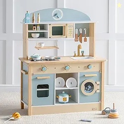 ROBUD Wooden Play Kitchen Set for Kids Toddlers Toy Kitchen Gift for B