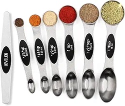 Magnetic Measuring Spoons Set Stainless Steel with Leveler Stackable M