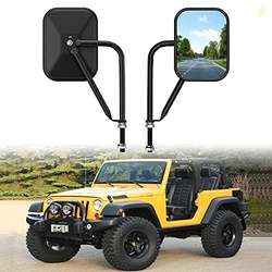 Door Off Mirror Compatible with Jeep Wrangler JK JL & Unlimited, Wider