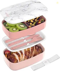 Bentgo Classic - Adult Bento Box Stackable 3-Compartment Lunch Box wit