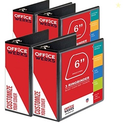 4 Pack of 6 Inch 3 Ring Binder with Locking Angle D Rings, Professiona
