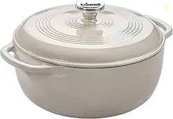Lodge Essential Enamel Cast Iron Dutch Oven 6 Quarts - Perfect for Bre