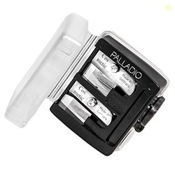 Palladio Double Barrel 3 in 1 Cosmetic Pencil Sharpener with Cover, St