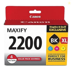 Canon PGI-2200 XL Genuine Four Color Value Pack, Compatible with MAXIF