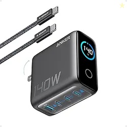 Anker MacBook Pro Charger140W Max 4-Port GaN USB C Charger Block with 