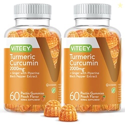 Viteey Turmeric Gummies - Turmeric Curcumin, Ginger & Black Pepper Ext