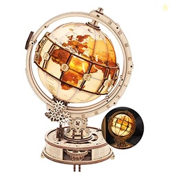 ROKR 3D Wooden Puzzles for Adults Illuminated Globe with Stand 180pcs 