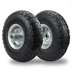 (2 Pack) RRQ 10 Inch Pneumatic Wheel 4.10/3.50-4 Tire, 10" Pneumatic W